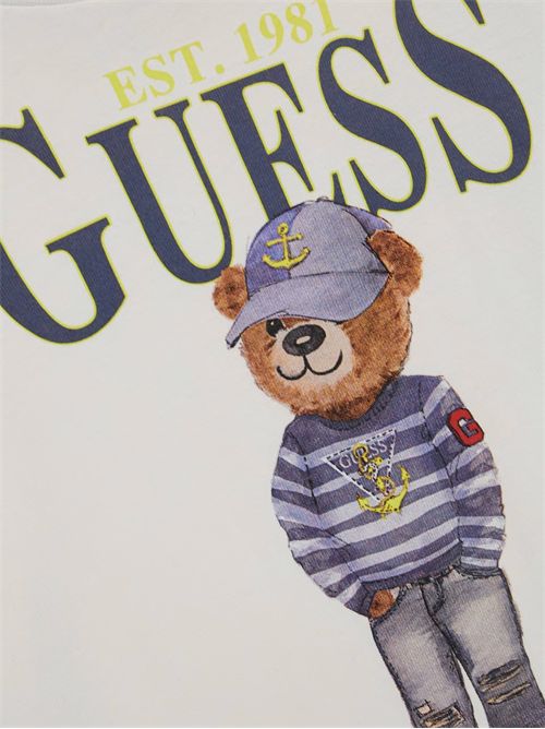 t-shirt bambino bianca GUESS | N5RI20K8HM4/G011